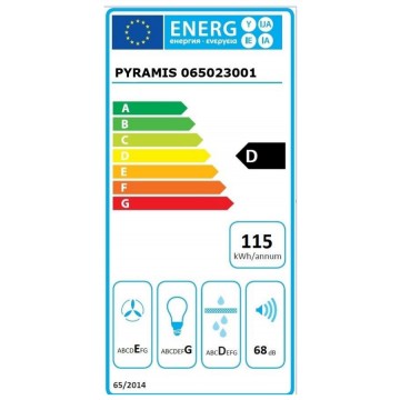 Pyramis Fiero Απορροφητήρας Καμινάδα 90cm Μαύρος